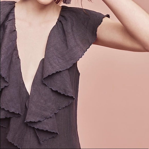 NWT Anthropologie linen/cotton romper - Picture 2 of 4